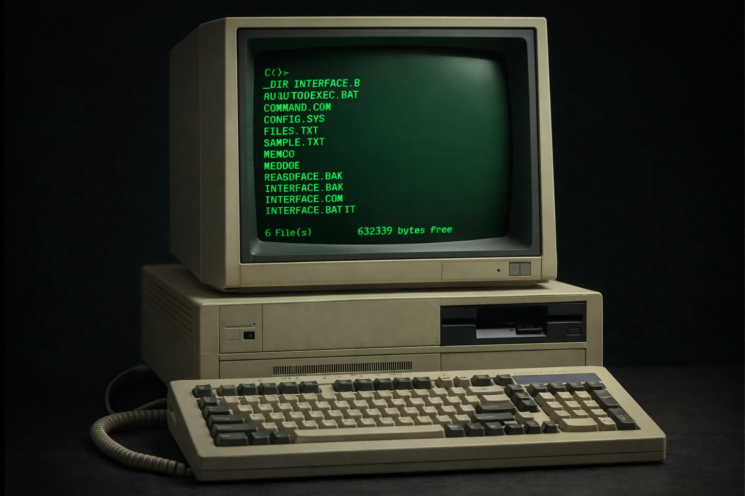 PC com terminal verde